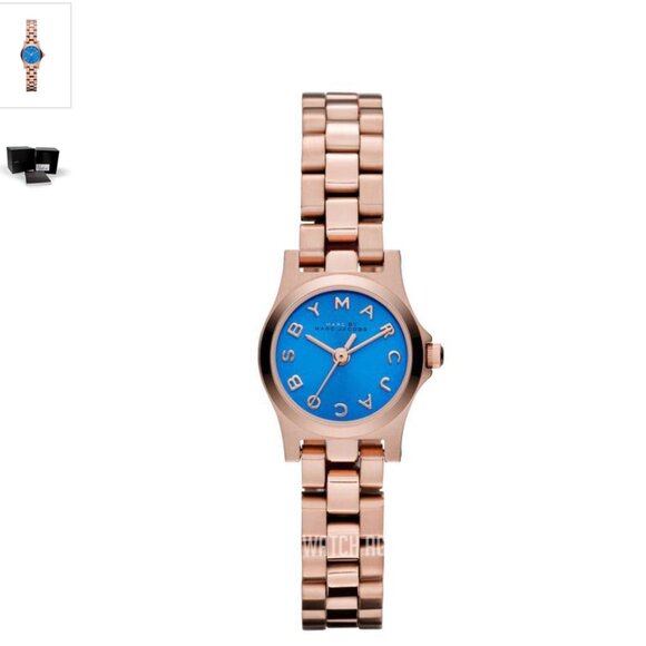 Marc by Marc Jacobs Henry Dinky Blue/Rose gold Steel 21mm - Picture 1 of 1